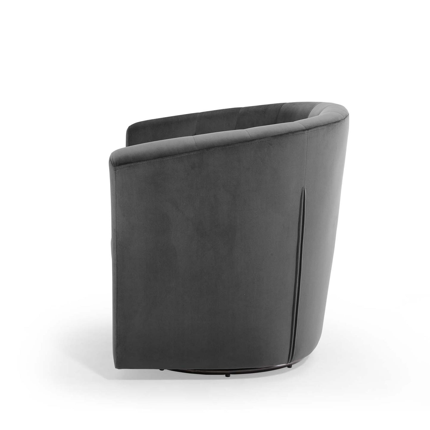 Prospect Tufted Performance Velvet Swivel Armchair, Velvet, Dark Grey Gray, 19332