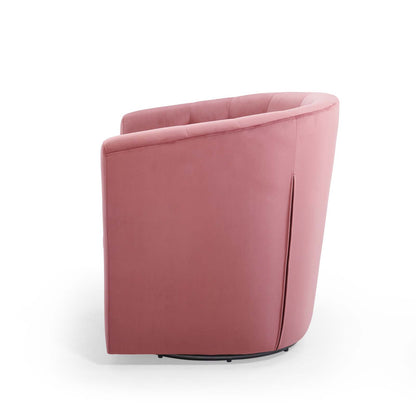 Prospect Tufted Performance Velvet Swivel Armchair, Velvet, Pink, 19333