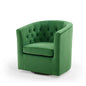 Prospect Tufted Performance Velvet Swivel Armchair, Velvet, Green, 19334