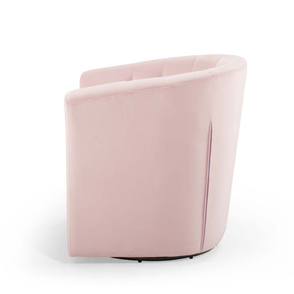 Prospect Tufted Performance Velvet Swivel Armchair, Velvet, Pink, 19337