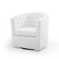 Prospect Tufted Performance Velvet Swivel Armchair, Velvet, White, 19338