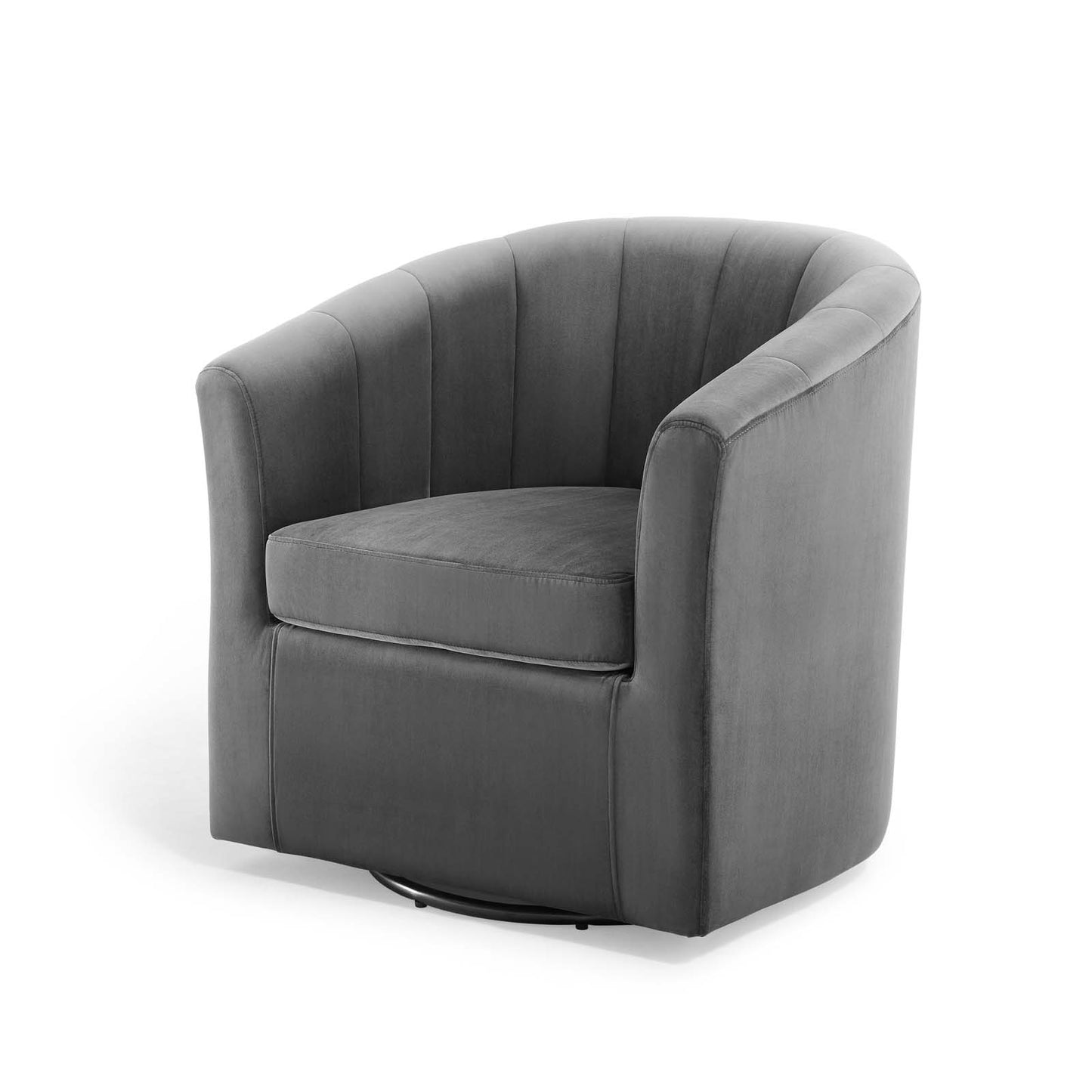 Prospect Performance Velvet Swivel Armchair, Velvet, Dark Grey Gray, 19339