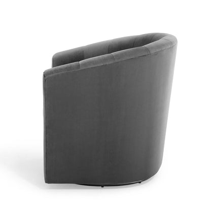 Prospect Performance Velvet Swivel Armchair, Velvet, Dark Grey Gray, 19339