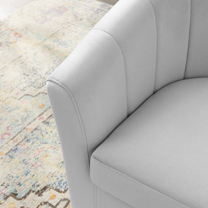 Prospect Performance Velvet Swivel Armchair, Velvet, Light Grey Gray, 19342