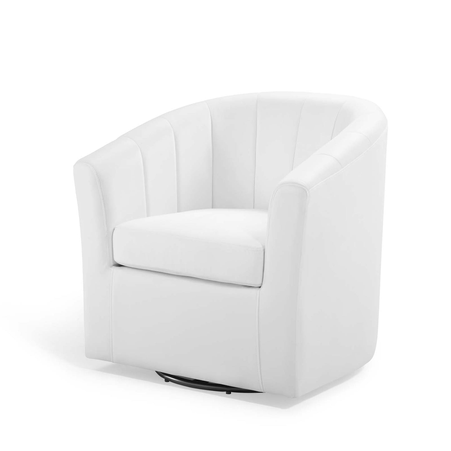 Prospect Performance Velvet Swivel Armchair, Velvet, White, 19345