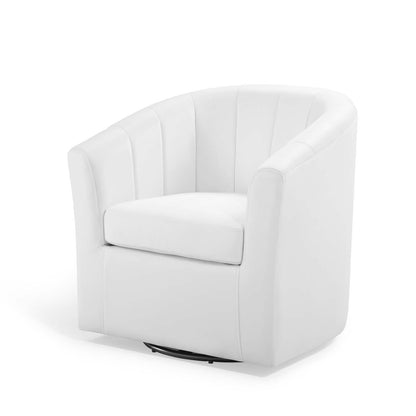 Prospect Performance Velvet Swivel Armchair, Velvet, White, 19345