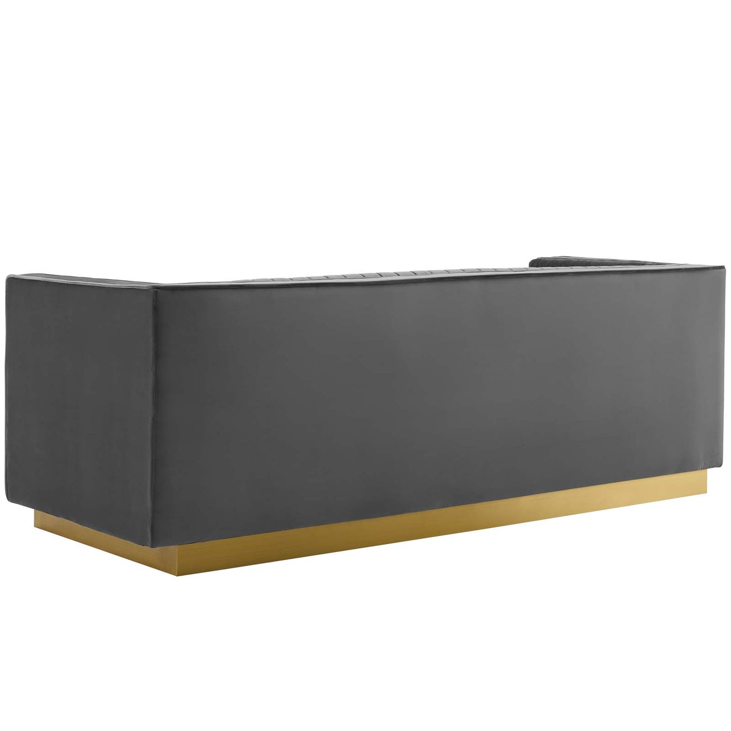 Sanguine 3 Piece Vertical Channel Tufted Upholstered Performance Velvet Set, Velvet, Grey Gray, 19356