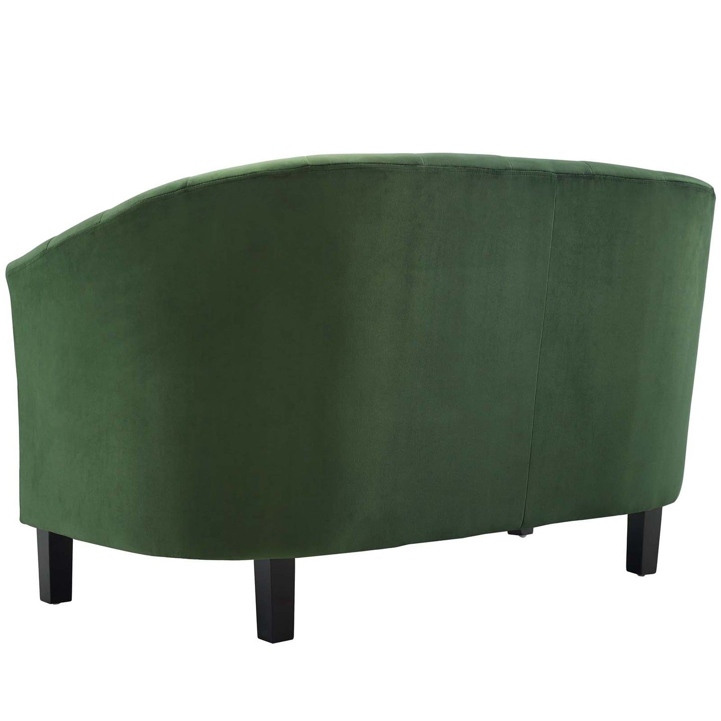 Prospect Channel Tufted Performance Velvet Loveseat and Armchair Set, Velvet, Green, 19362