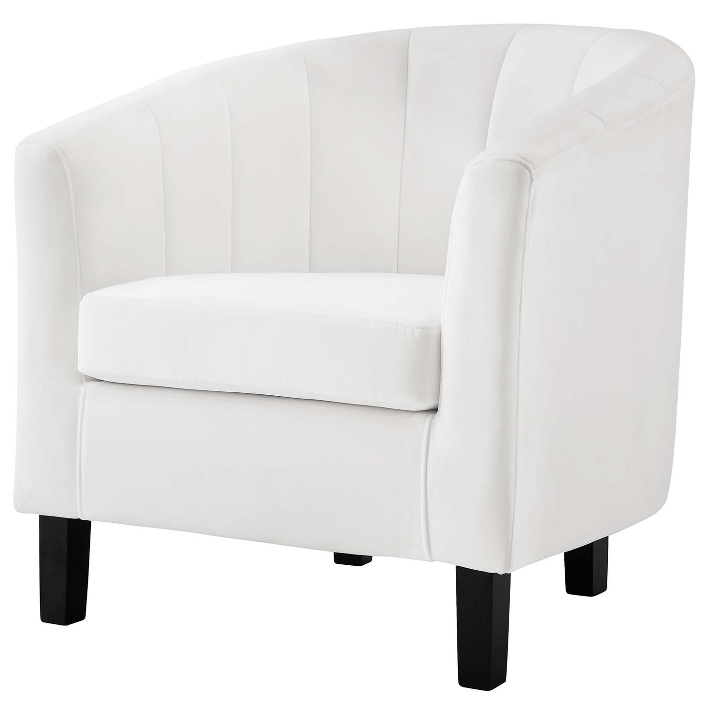Prospect Channel Tufted Performance Velvet Loveseat and Armchair Set, Velvet, White, 19367