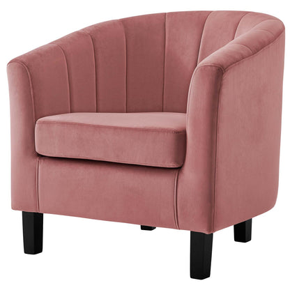Prospect Channel Tufted 3 Piece Performance Velvet Set, Velvet, Pink, 19368