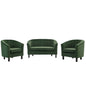 Prospect Channel Tufted 3 Piece Performance Velvet Set, Velvet, Green, 19369