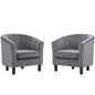 Prospect Channel Tufted Performance Velvet Armchair Set of 2, Velvet, Grey Gray, 19387