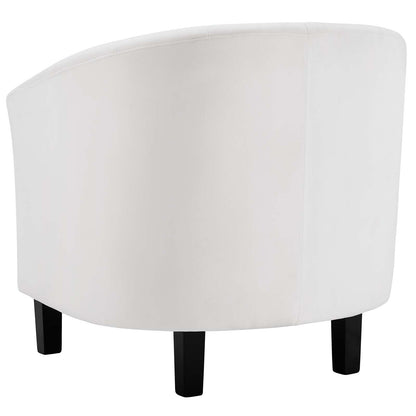 Prospect Channel Tufted Performance Velvet Armchair Set of 2, Velvet, White, 19391