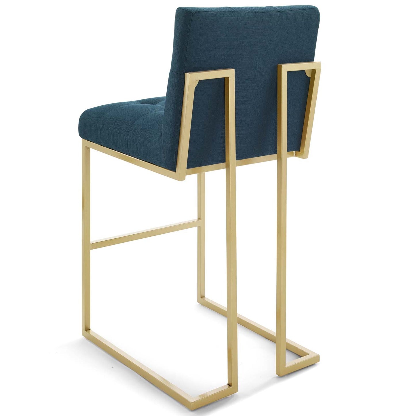 Privy Gold Stainless Steel Performance Velvet Bar Stool Set of 2, Velvet, Metal Steel, Gold Navy Blue, 19415