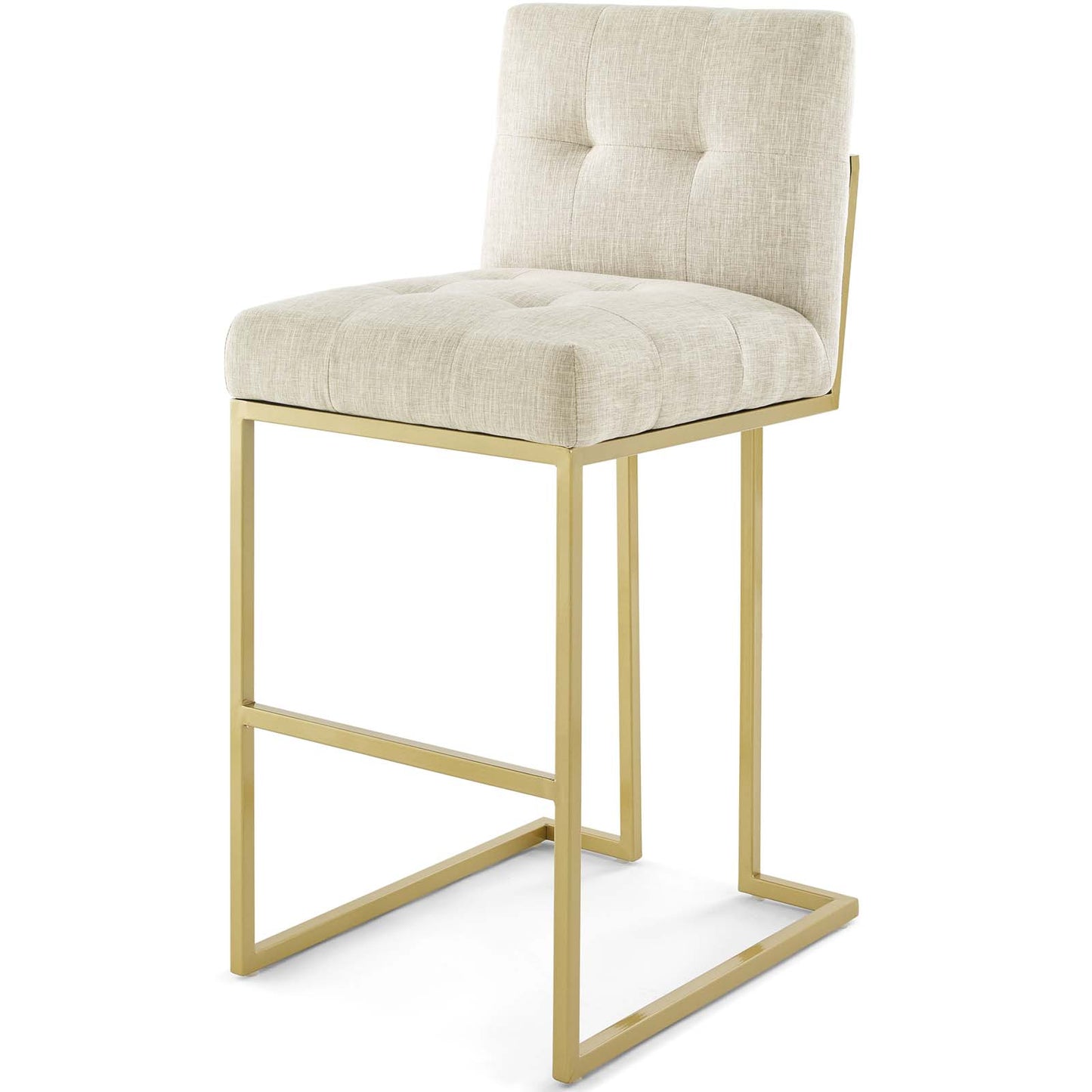 Privy Gold Stainless Steel Performance Velvet Bar Stool Set of 2, Velvet, Metal Steel, Gold Beige, 19416