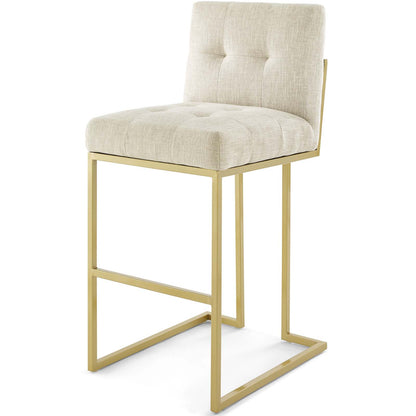 Privy Gold Stainless Steel Performance Velvet Bar Stool Set of 2, Velvet, Metal Steel, Gold Beige, 19416