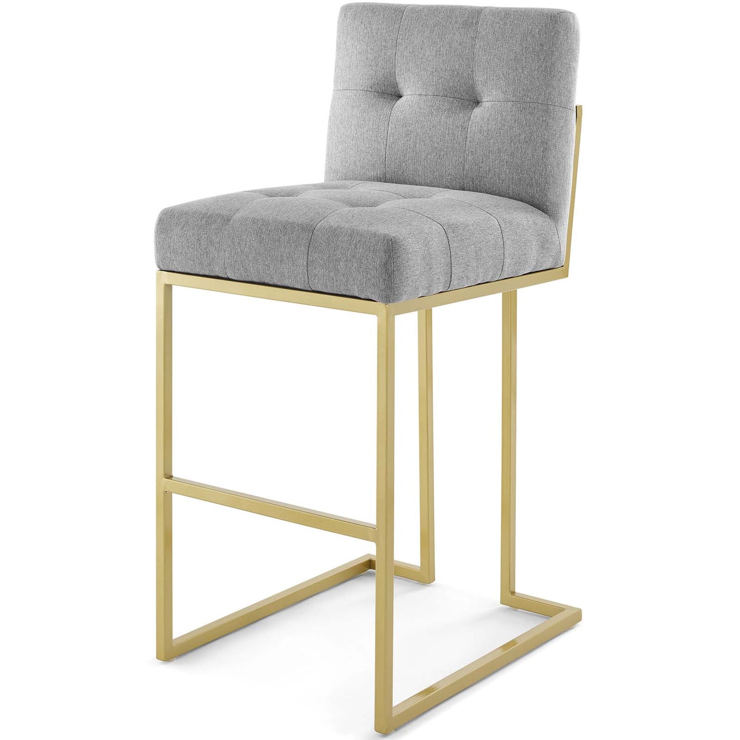 Privy Gold Stainless Steel Performance Velvet Bar Stool Set of 2, Velvet, Metal Steel, Gold Light Grey Gray, 19417