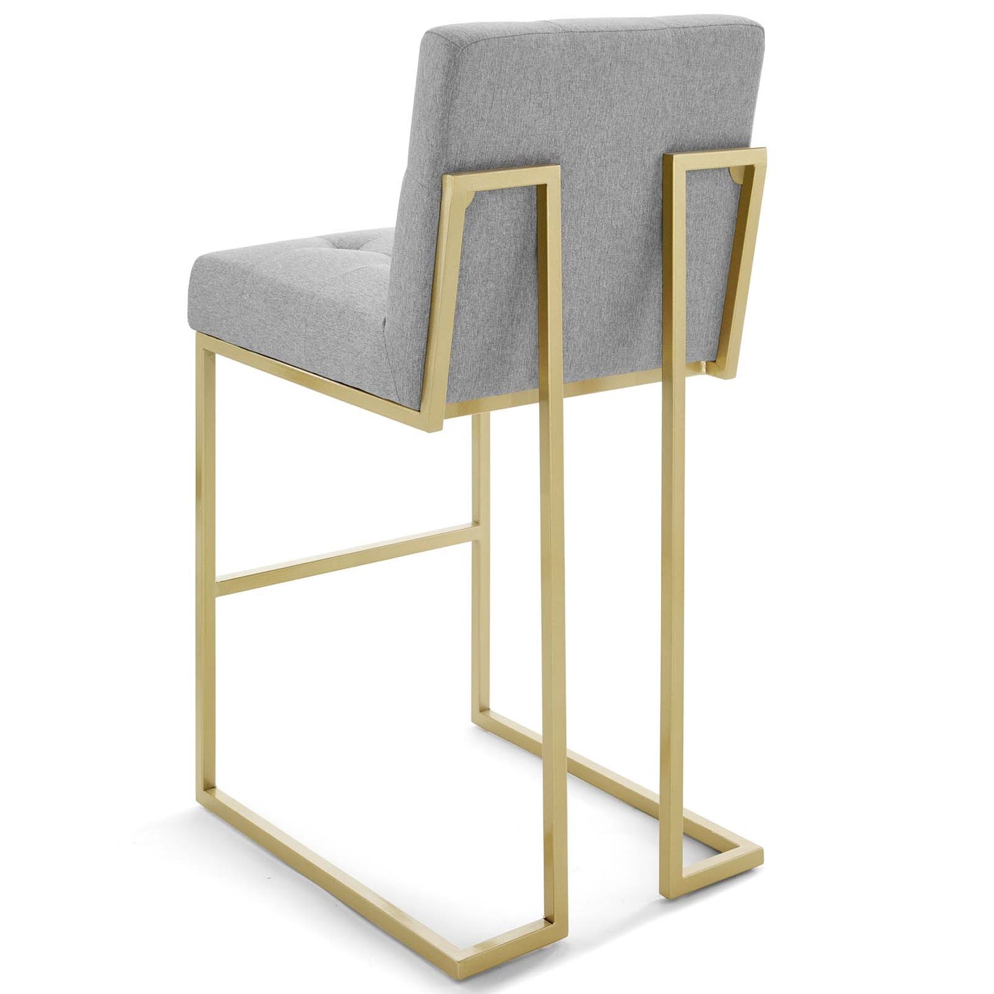 Privy Gold Stainless Steel Performance Velvet Bar Stool Set of 2, Velvet, Metal Steel, Gold Light Grey Gray, 19417