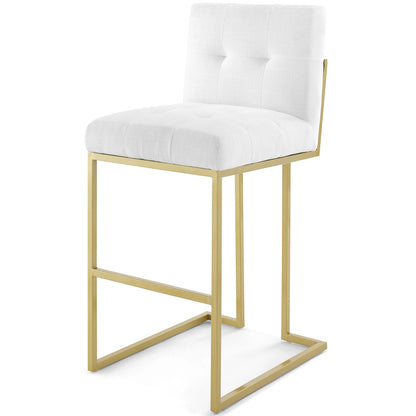 Privy Gold Stainless Steel Performance Velvet Bar Stool Set of 2, Velvet, Metal Steel, Gold White, 19418