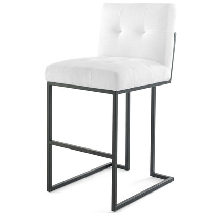 Privy Black Stainless Steel Upholstered Fabric Bar Stool Set of 2, Fabric, Metal Steel, Black White, 19426