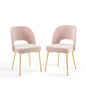 Rouse Dining Room Side Chair Set of 2, Velvet, Metal Steel, Pink, 19429