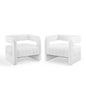Range Tufted Performance Velvet Accent Armchair Set of 2, Velvet, White, 19433