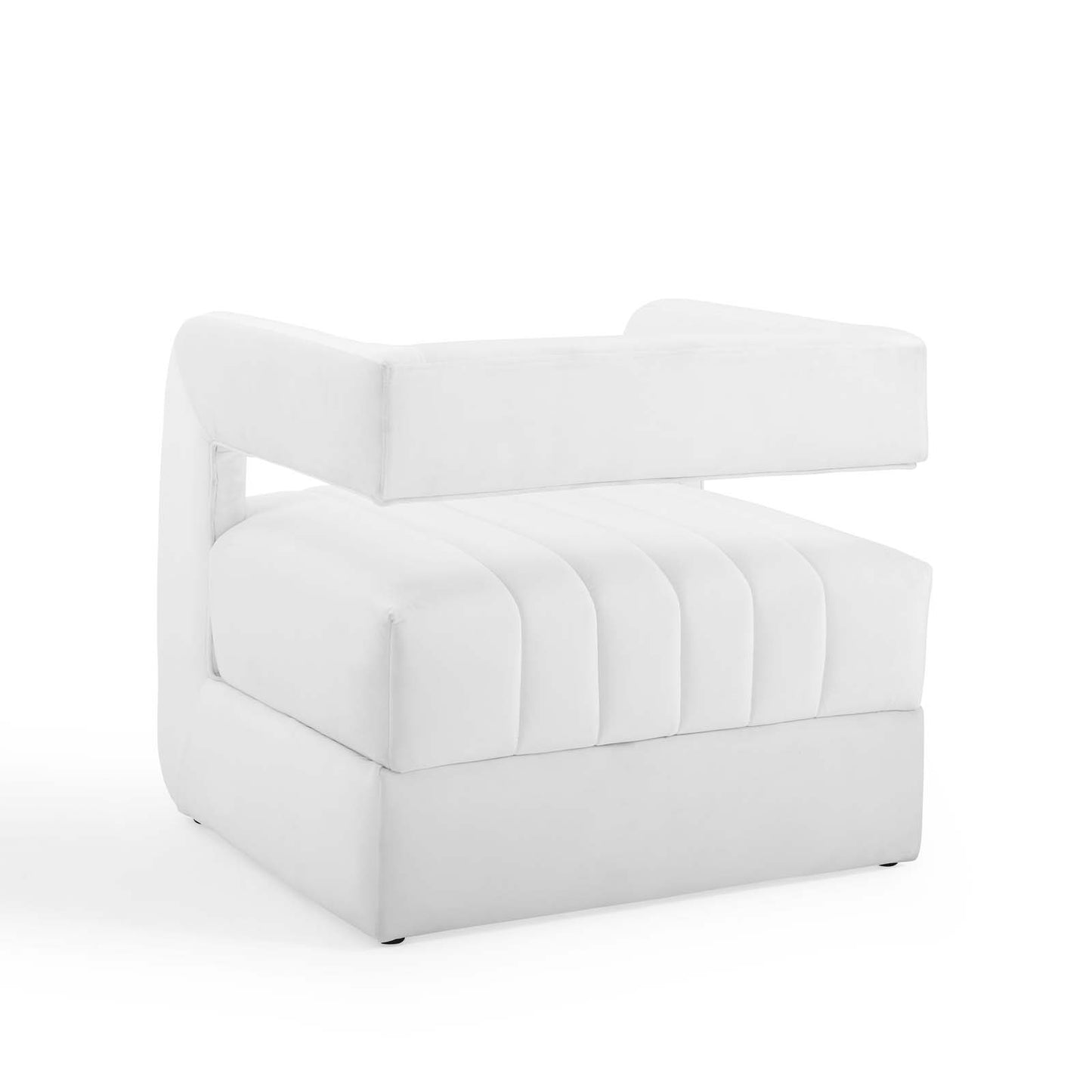 Range Tufted Performance Velvet Accent Armchair Set of 2, Velvet, White, 19433