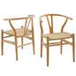 Amish Wood Dining Armchair Set of 2, Wood, Brown Natural, 19434