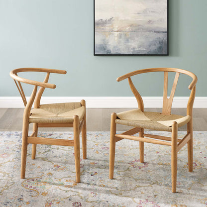 Amish Wood Dining Armchair Set of 2, Wood, Brown Natural, 19434