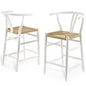 Amish Wood Counter Stool Set of 2, Wood, White, 19436
