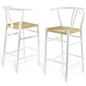 Amish Wood Bar Stool Set of 2, Wood, White, 19438