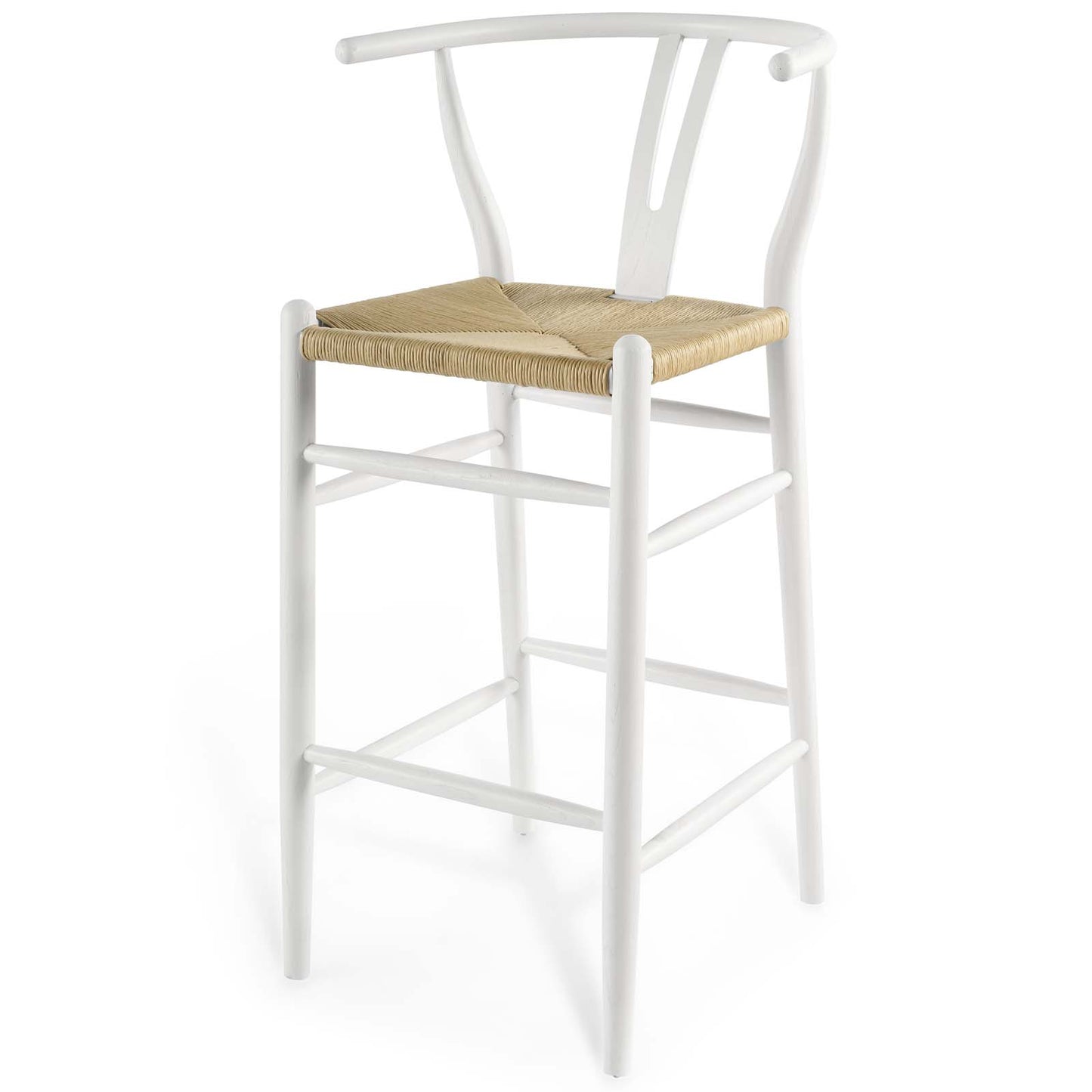 Amish Wood Bar Stool Set of 2, Wood, White, 19438