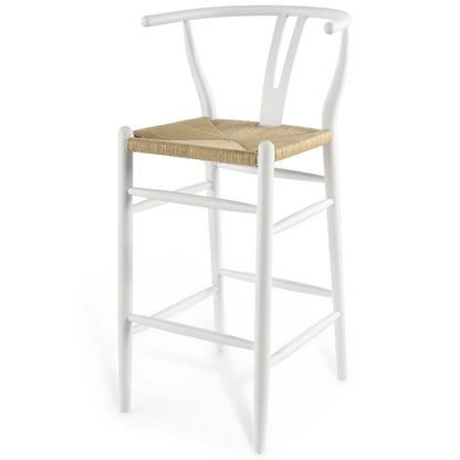 Amish Wood Bar Stool Set of 2, Wood, White, 19438