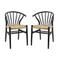 Flourish Spindle Wood Dining Side Chair Set of 2, Wood, Black, 19439