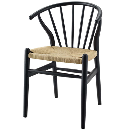 Flourish Spindle Wood Dining Side Chair Set of 2, Wood, Black, 19439