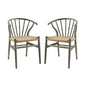 Flourish Spindle Wood Dining Side Chair Set of 2, Wood, Grey Gray, 19440