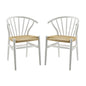 Flourish Spindle Wood Dining Side Chair Set of 2, Wood, White, 19442