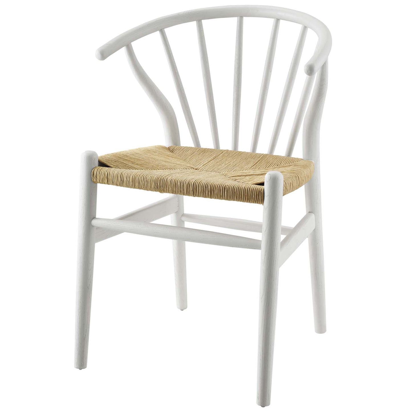 Flourish Spindle Wood Dining Side Chair Set of 2, Wood, White, 19442