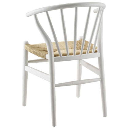 Flourish Spindle Wood Dining Side Chair Set of 2, Wood, White, 19442