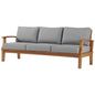 Marina Outdoor Patio Teak Sofa, Wood, Brown Natural Grey Gray, 19443