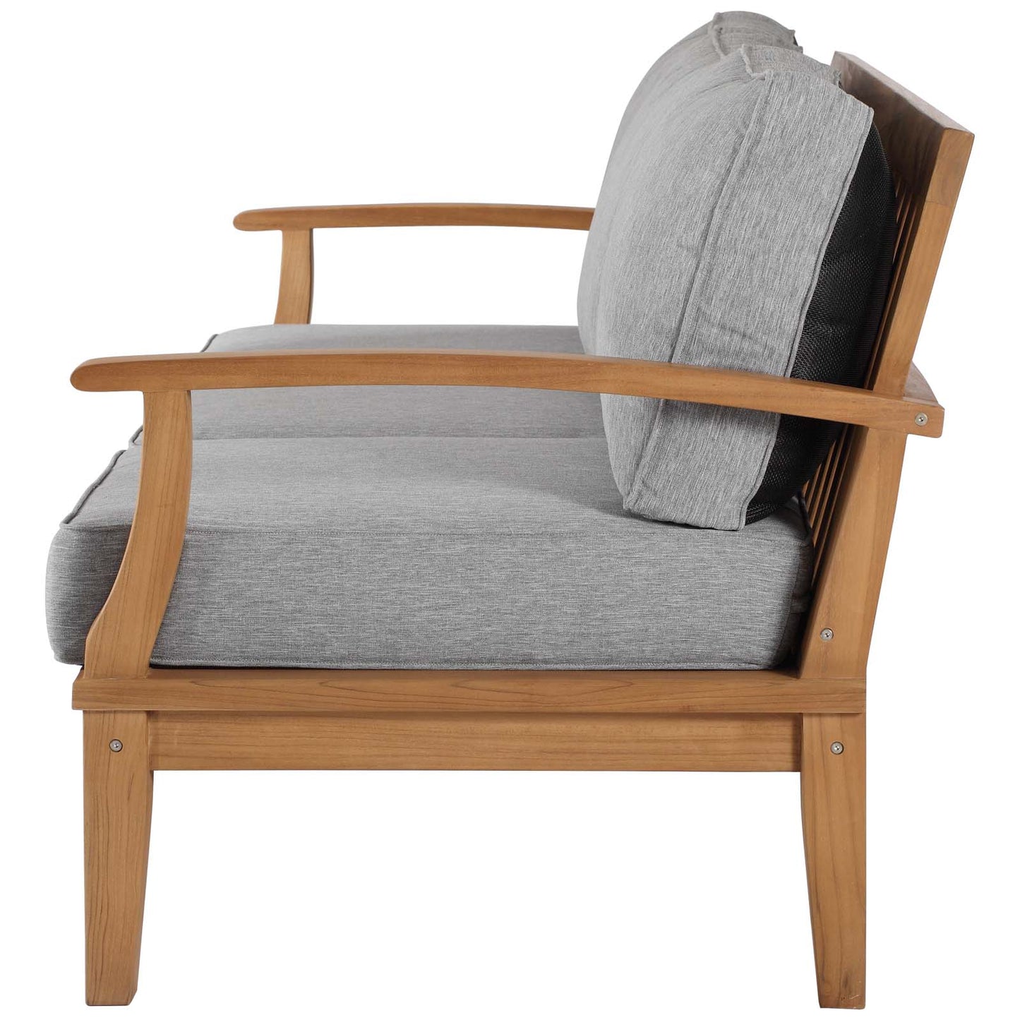 Marina Outdoor Patio Teak Sofa, Wood, Brown Natural Grey Gray, 19443