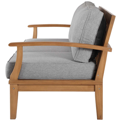 Marina Outdoor Patio Teak Sofa, Wood, Brown Natural Grey Gray, 19443