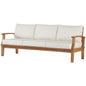 Marina Outdoor Patio Teak Sofa, Wood, Brown Natural White, 19445