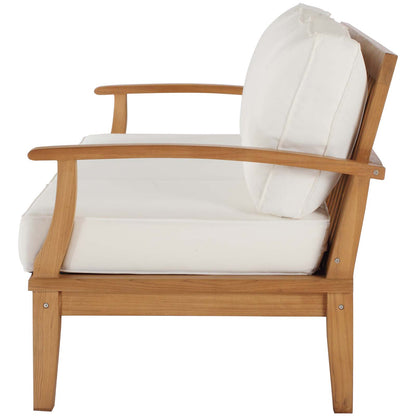 Marina Outdoor Patio Teak Sofa, Wood, Brown Natural White, 19445