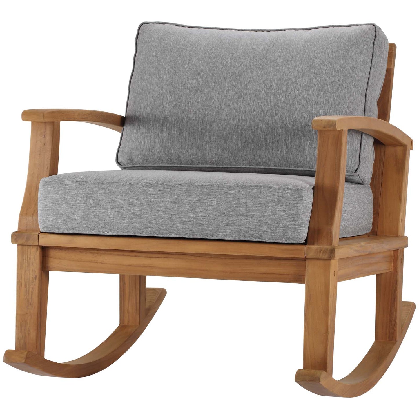 Marina Outdoor Patio Teak Rocking Chair, Wood, Brown Natural Grey Gray, 19446