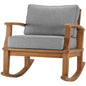 Marina Outdoor Patio Teak Rocking Chair, Wood, Brown Natural Grey Gray, 19446