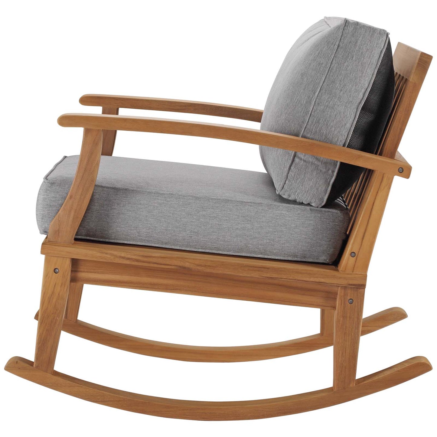 Marina Outdoor Patio Teak Rocking Chair, Wood, Brown Natural Grey Gray, 19446