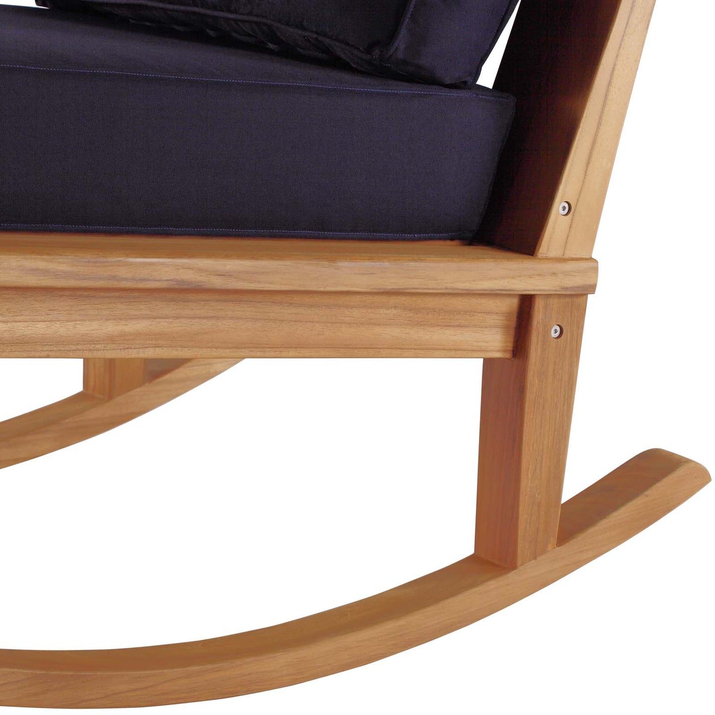 Marina Outdoor Patio Teak Rocking Chair, Wood, Brown Natural Blue Navy, 19447