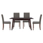 Prosper 5 Piece Dining Set, Faux Leather, Wood, Drak Brown Grey Gray, 19450