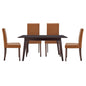 Prosper 5 Piece Dining Set, Faux Leather, Wood, Drak Brown Tan, 19451
